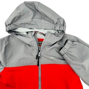 Eddie Bauer Kids Red Gray Hooded Windbreaker Jacket Size S 7 8‎ Lightweight